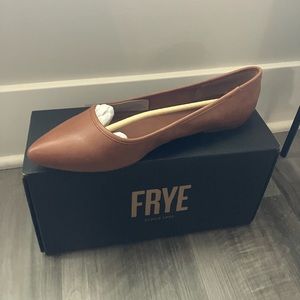 Frye Leather Cognac Regina Pointed Toe Flat